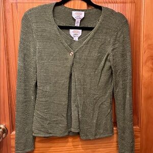 Talbots Olive Green Lightweight V-Neck Cardigan